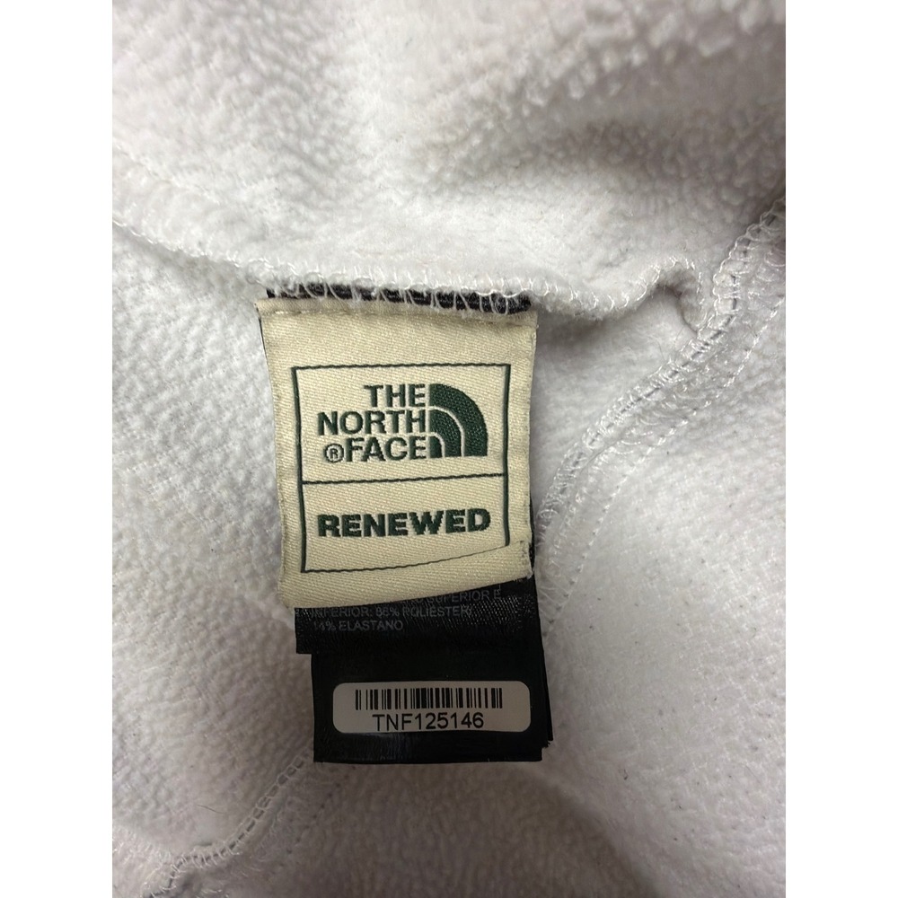 The North Face Jacket Womens L Cream Grey Full Zip Fleece Renewed Hiking Coat - Picture 3 of 7